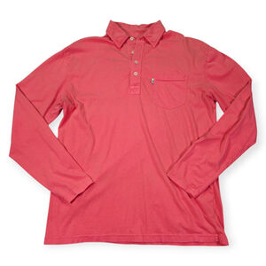 Johnnie-O Polo Shirt Men's Size Medium Pink Long Sleeve Polo Pocket